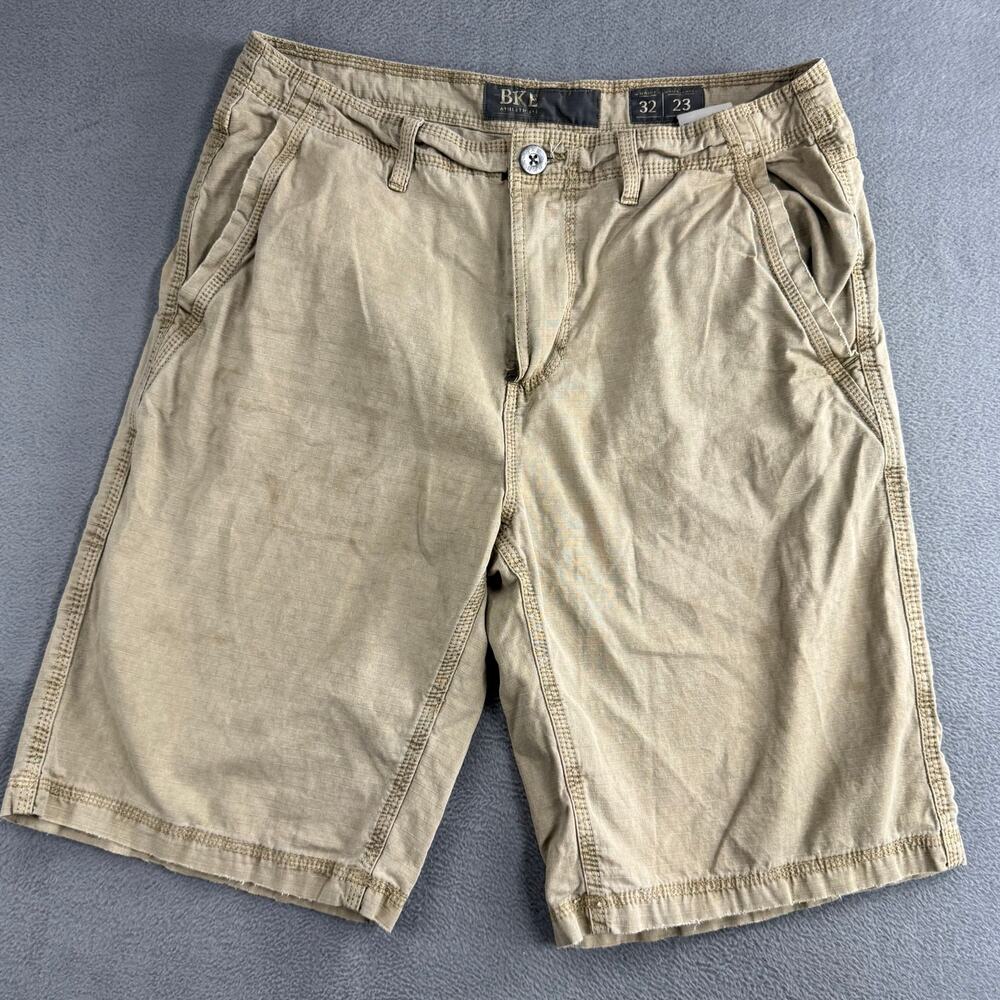 BKE Buckle Shorts Mens 30x23 Khaki Tan Chino Miller Style Standard Fit Casual